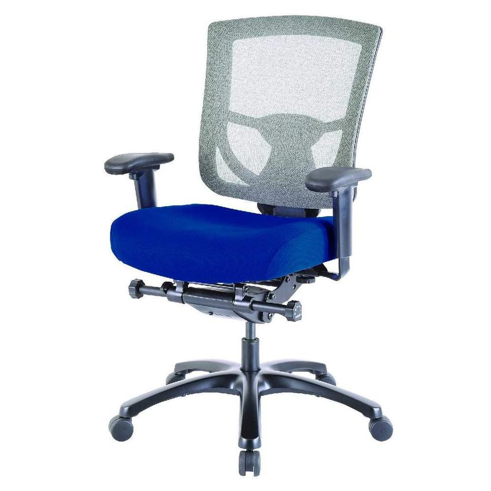 27.2" x 25.6" x 39.8" Blue Mesh/Fabric Chair. Picture 3