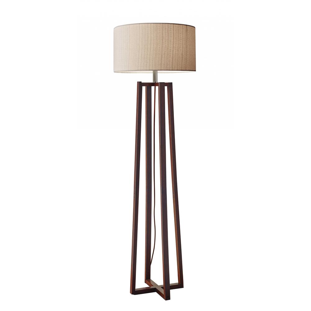 Modern Walnut Birch Wood Floor Lamp. Picture 1