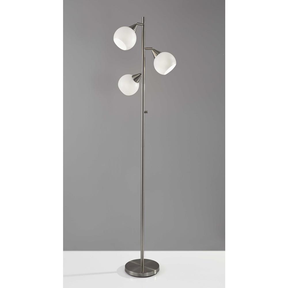 Floor Lamp Brushed Steel Metal Three Adjustable Globes - 372480. Picture 2