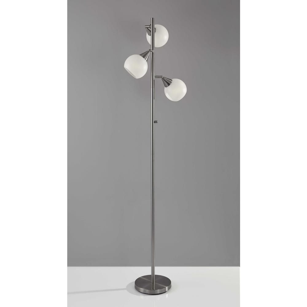 Floor Lamp Brushed Steel Metal Three Adjustable Globes - 372480. Picture 3