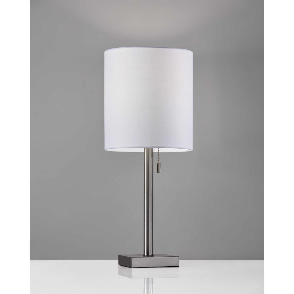 Brushed Steel Metal Table Lamp - 372488. Picture 1