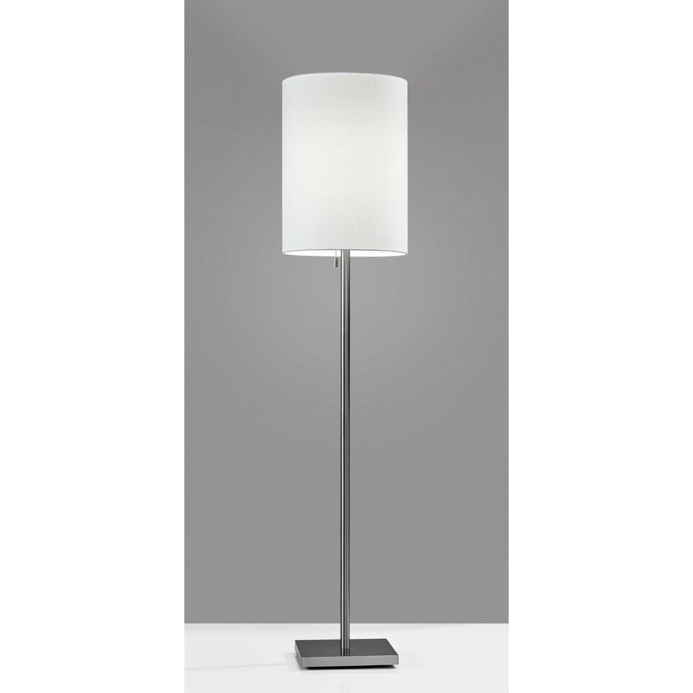 Floor Lamp Classic Silhouette Brushed Steel Metal. Picture 1