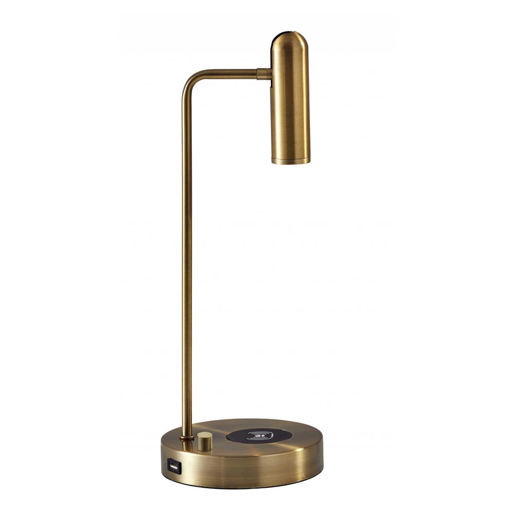 Ultra Sleek Brass Metal LED Desk Lamp - 372527. Picture 2