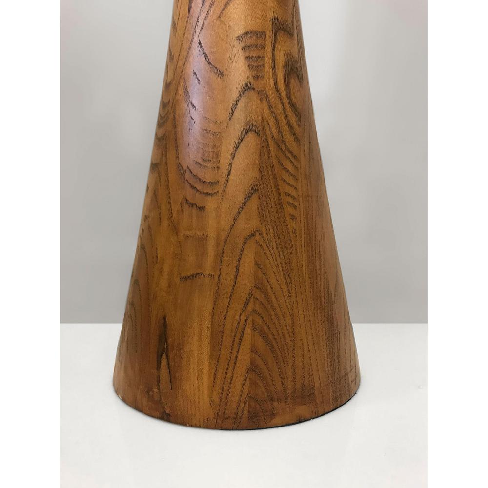 Sleek Walnut Wood Finished Floor Lamp with Frosted Glass Shade. Picture 2