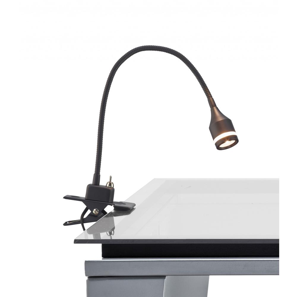 Matte Black Metal LED Adjustable Clip Lamp - 372541. Picture 1