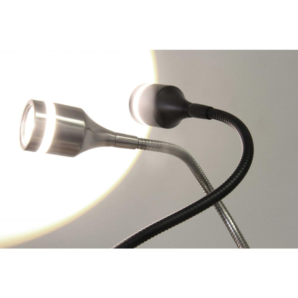 Floor Lamp in Brushed Steel Metal Adjustable LED. Picture 2