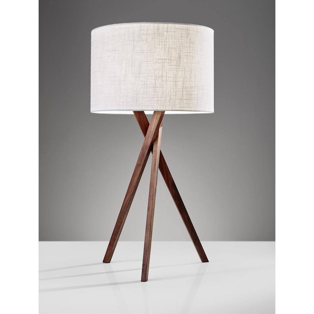 Tripod Leg Walnut Wood Table Lamp - 372547. Picture 3