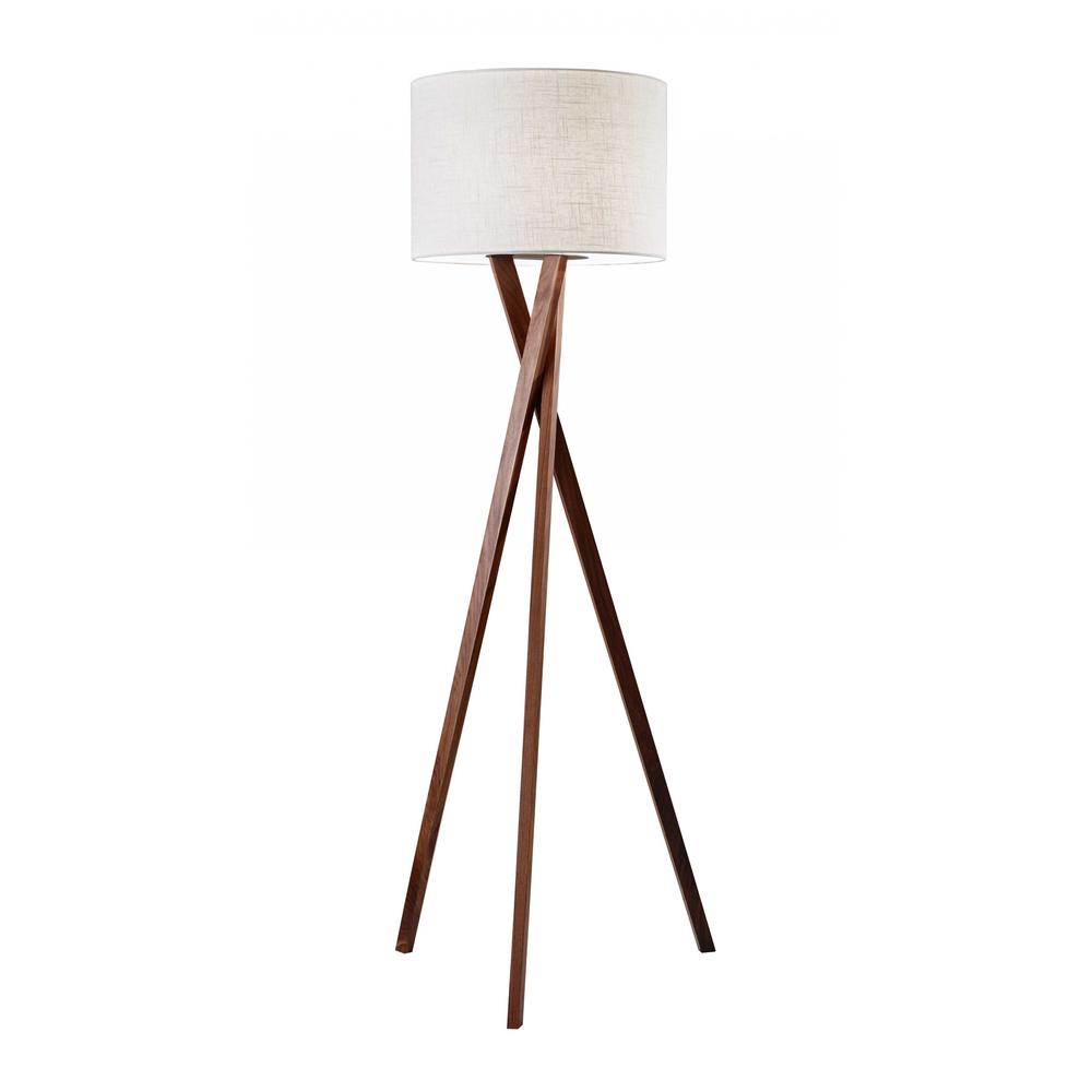 Floor Lamp with Walnut Wood Tripod Leg. Picture 1