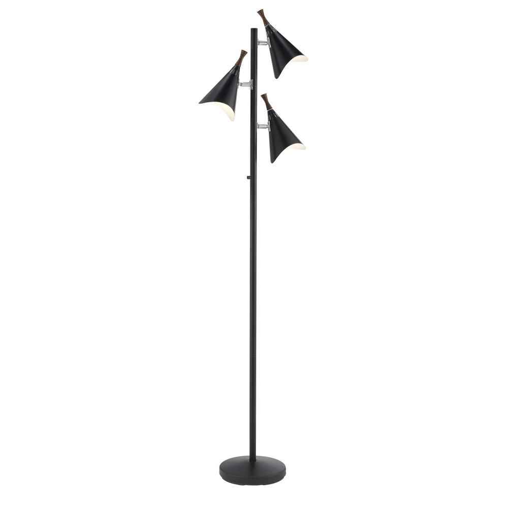 Three Light Floor Lamp in Matte Black Metal - 372551. Picture 1
