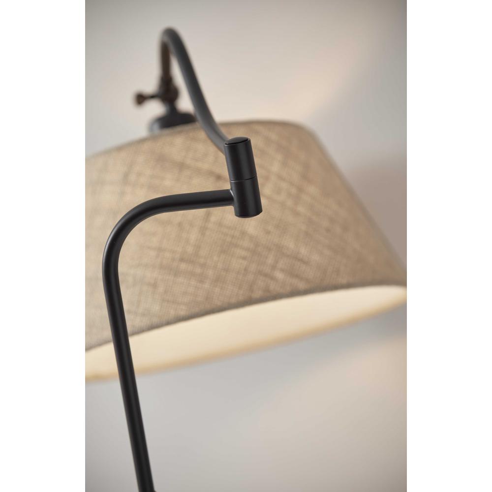 Dark Bronze Metal Floor Lamp with Adjustable Swing Arm. Picture 2