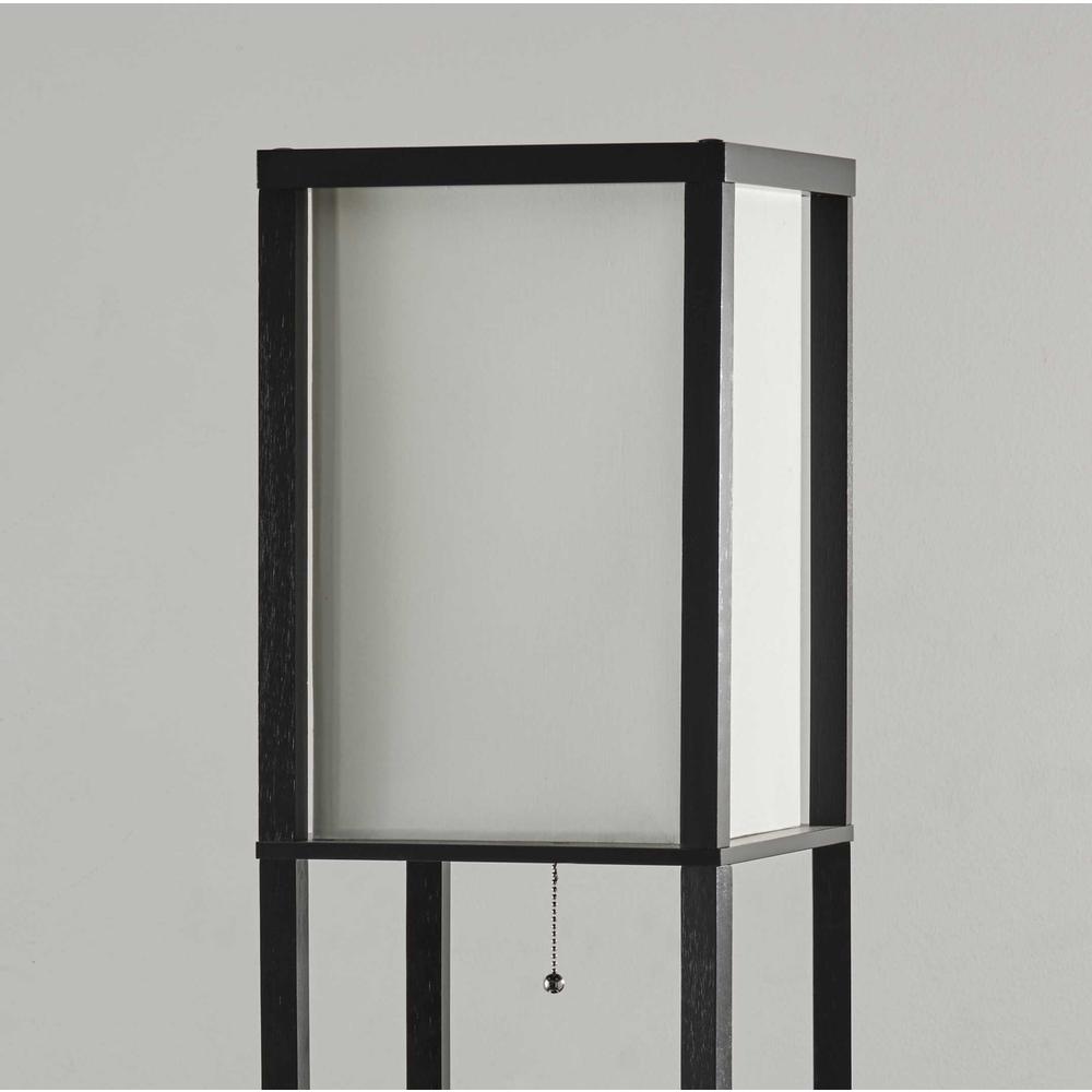 Three Drawer and Shelf Floor Lamp with Black Wood Finish - 372583. Picture 2