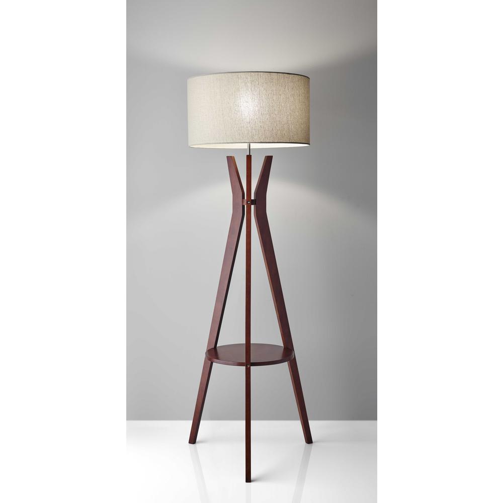 Walnut Wood Floor Lamp Tripod Base With, Walnut Wood Table Lamp
