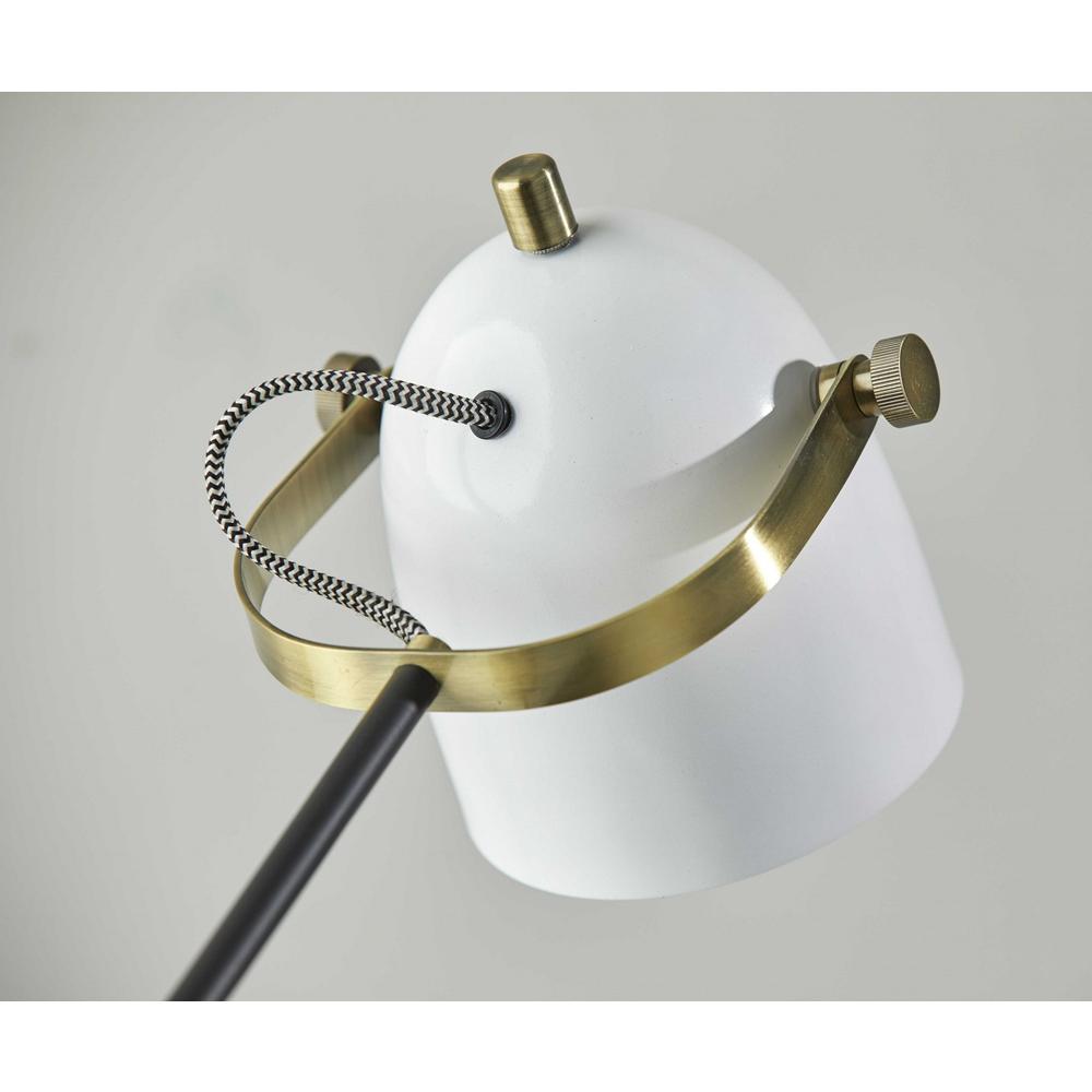White Metal Adjustable Arm and Shade USB Port Desk Lamp - 372596. Picture 3