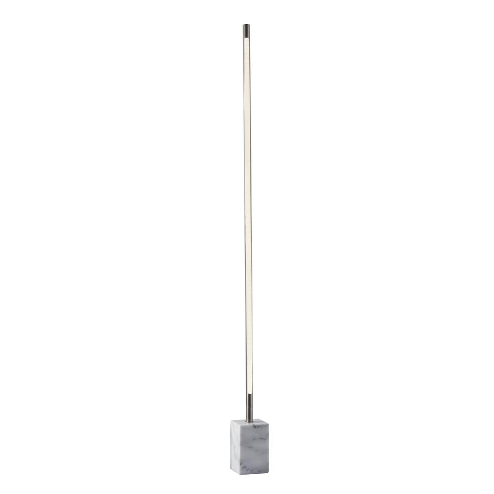 Minimalist Ambient Glow LED Floor Lamp with Dimmer in Brushed Steel and White Marble - 372617. The main picture.