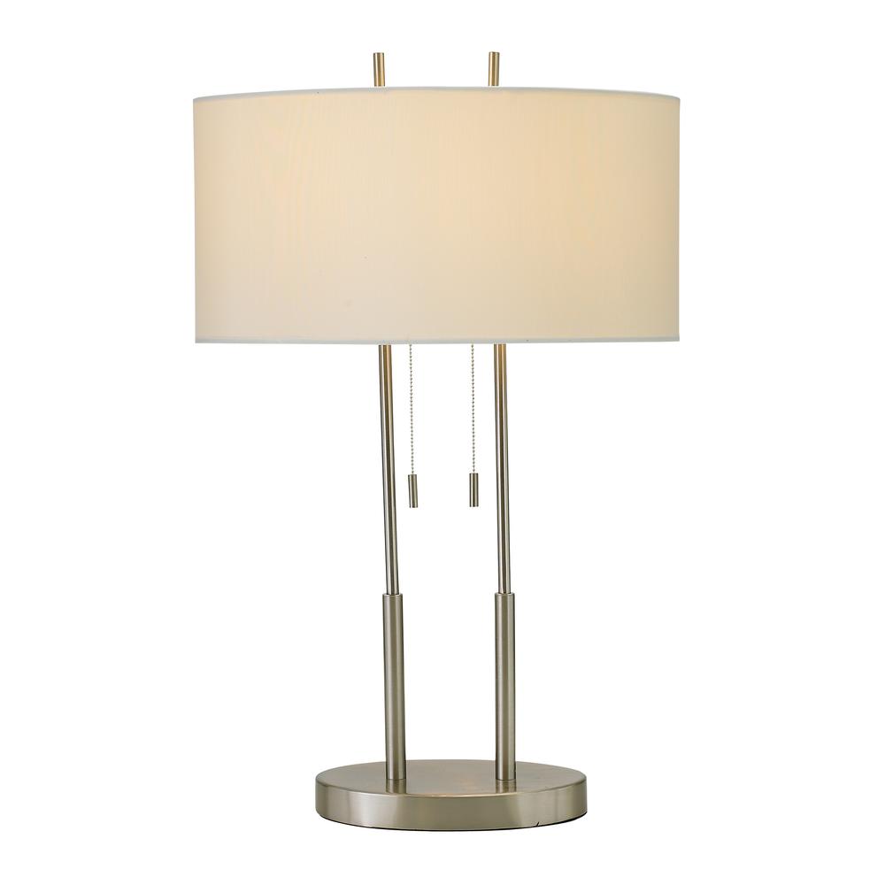 Brushed Steel Dual Pole Metal Table Lamp - 372649. Picture 2