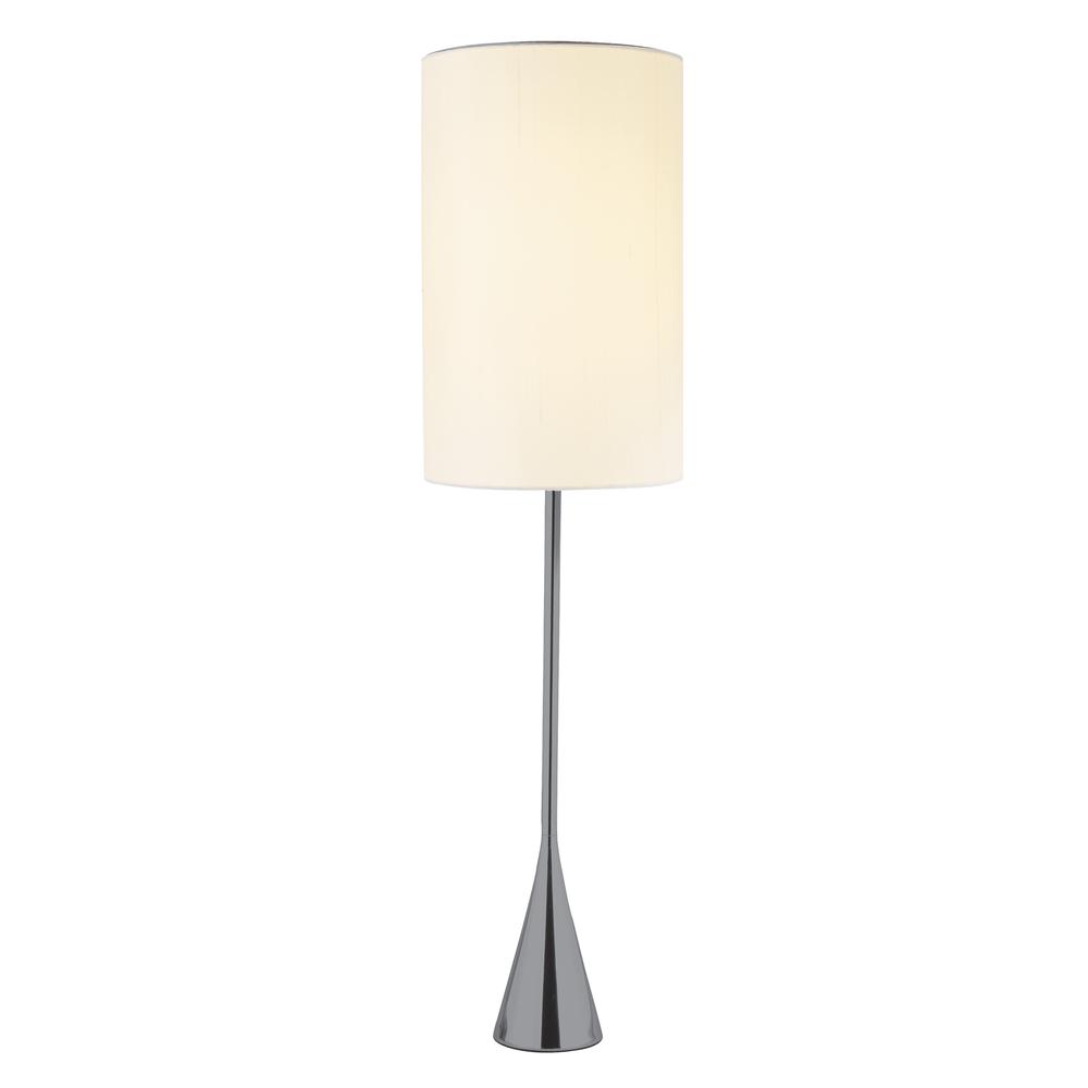 Black Nickel Finish Metal Tall White Shade Table Lamp - 372652. Picture 1