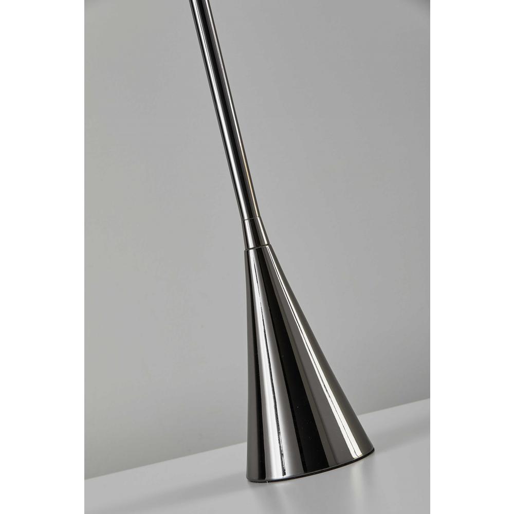 Black Nickel Finish Metal Tall White Shade Table Lamp - 372652. Picture 2