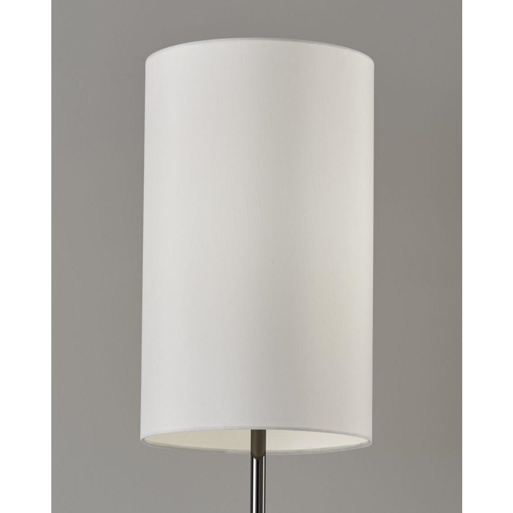 Black Nickel Finish Metal Tall White Shade Table Lamp - 372652. Picture 4