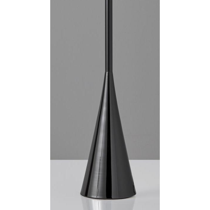 Dramatic Floor Lamp Bell Shaped Base in Black Nickel Finish Metal. Picture 4