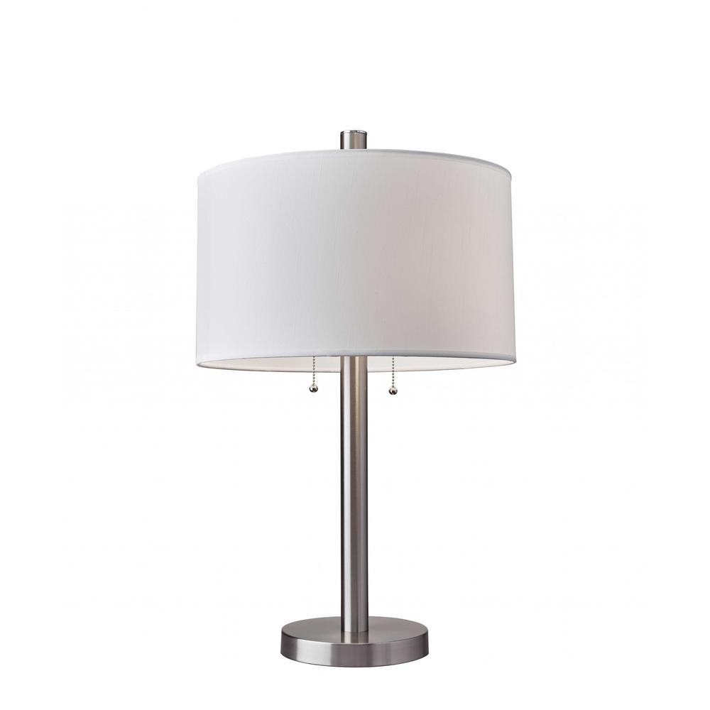 Classic Brushed Steel Metal Table Lamp - 372659. Picture 1