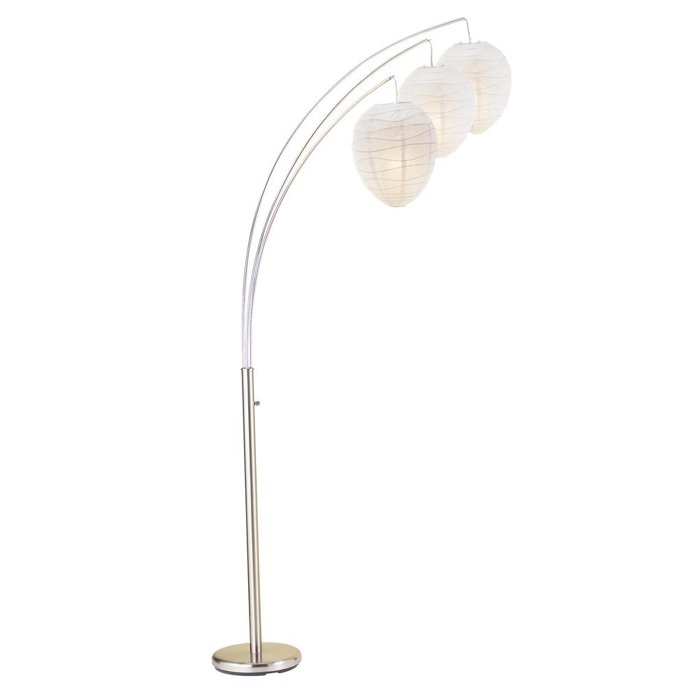 11" X 46"X 82" Brushed steel Metal Arc Lamp - 372678. Picture 1