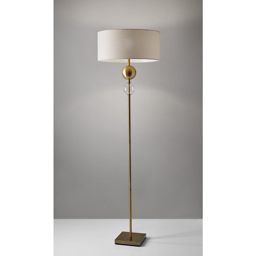 20" X 20" X 69" Brass Metal Floor Lamp. Picture 1