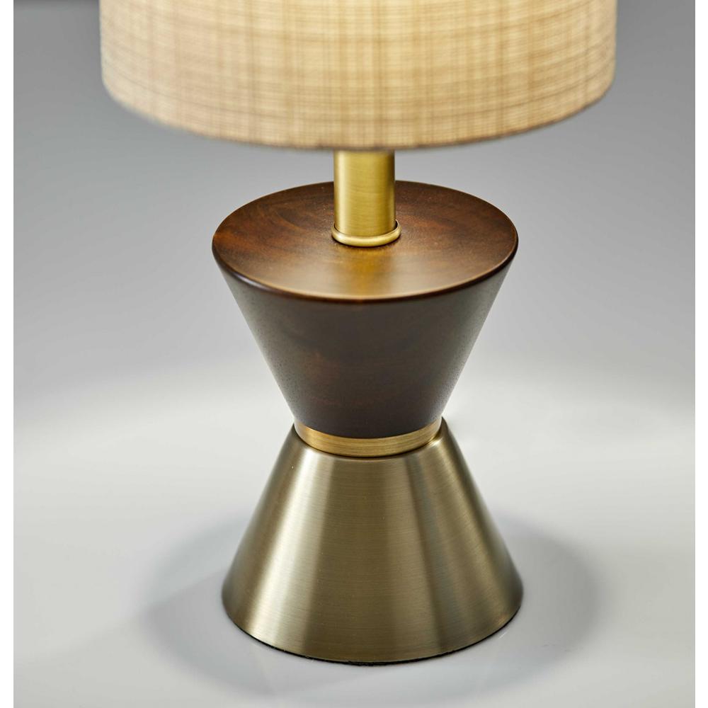 Brass Wood Metal Diabolo Table Lamp - 372719. Picture 2