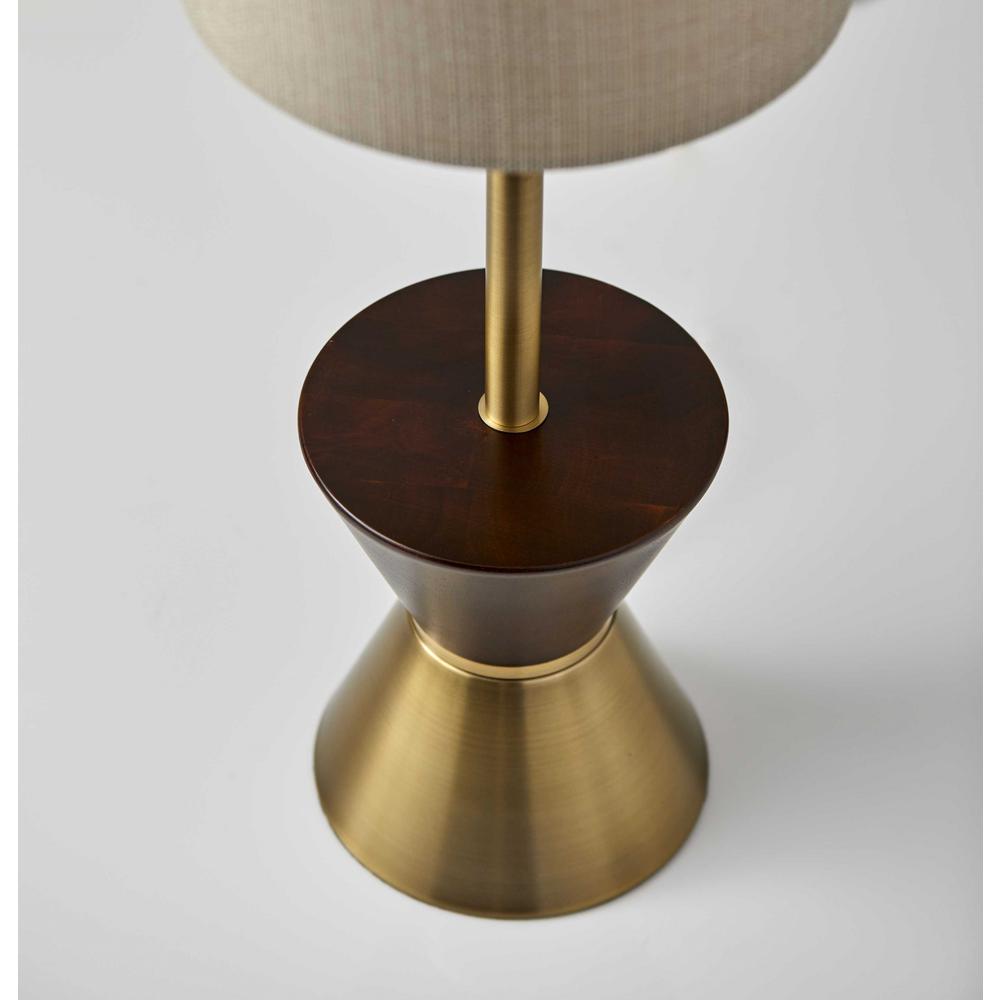 Brass Wood Metal Diabolo Table Lamp - 372719. Picture 3