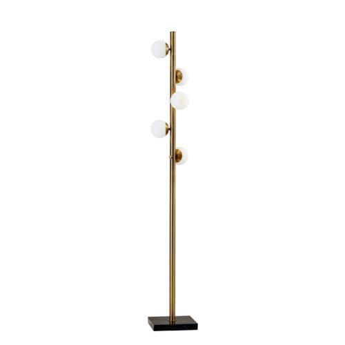 Swirled Sphere Brass Metal LED Floor Lamp - 372723. Picture 1