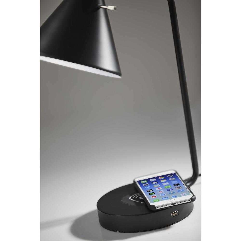 Asymmetrical Diabolo Black Metal Desk Lamp - 372728. Picture 2