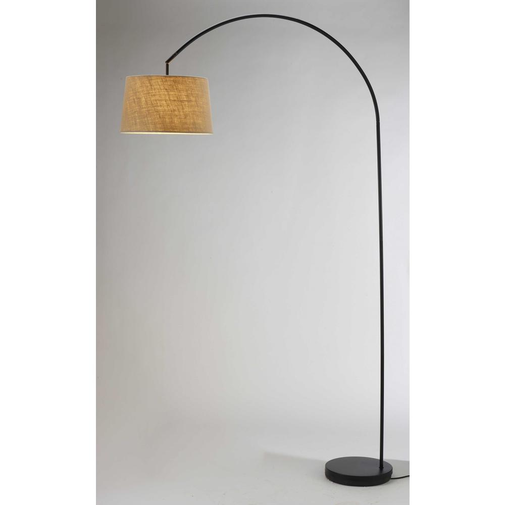 Sweeping Curve Floor Lamp in Black Metal - 372738. The main picture.