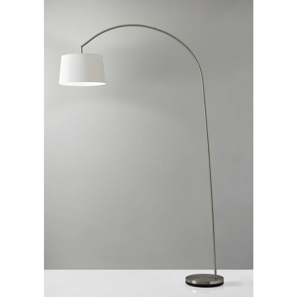 Sweeping Curve Floor Lamp in Satin Steel - 372739. Picture 1