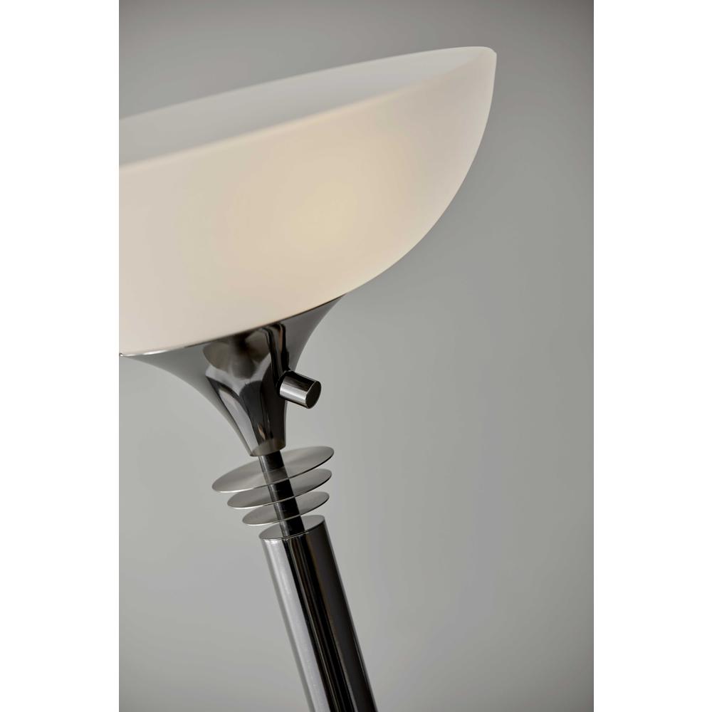 Modern Black Nickel Thick Pole Torchiere Floor Lamp - 372741. Picture 2