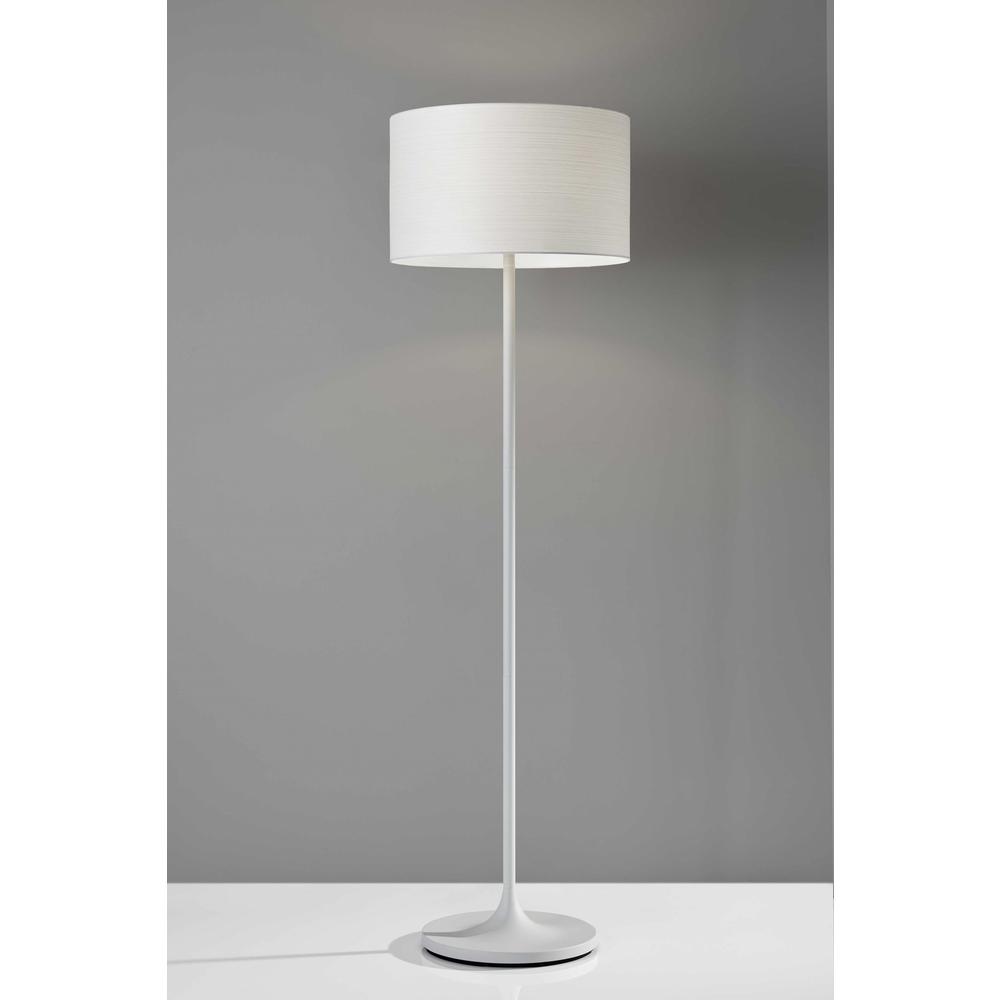 White on White Metal Floor Lamp - 372791. Picture 1