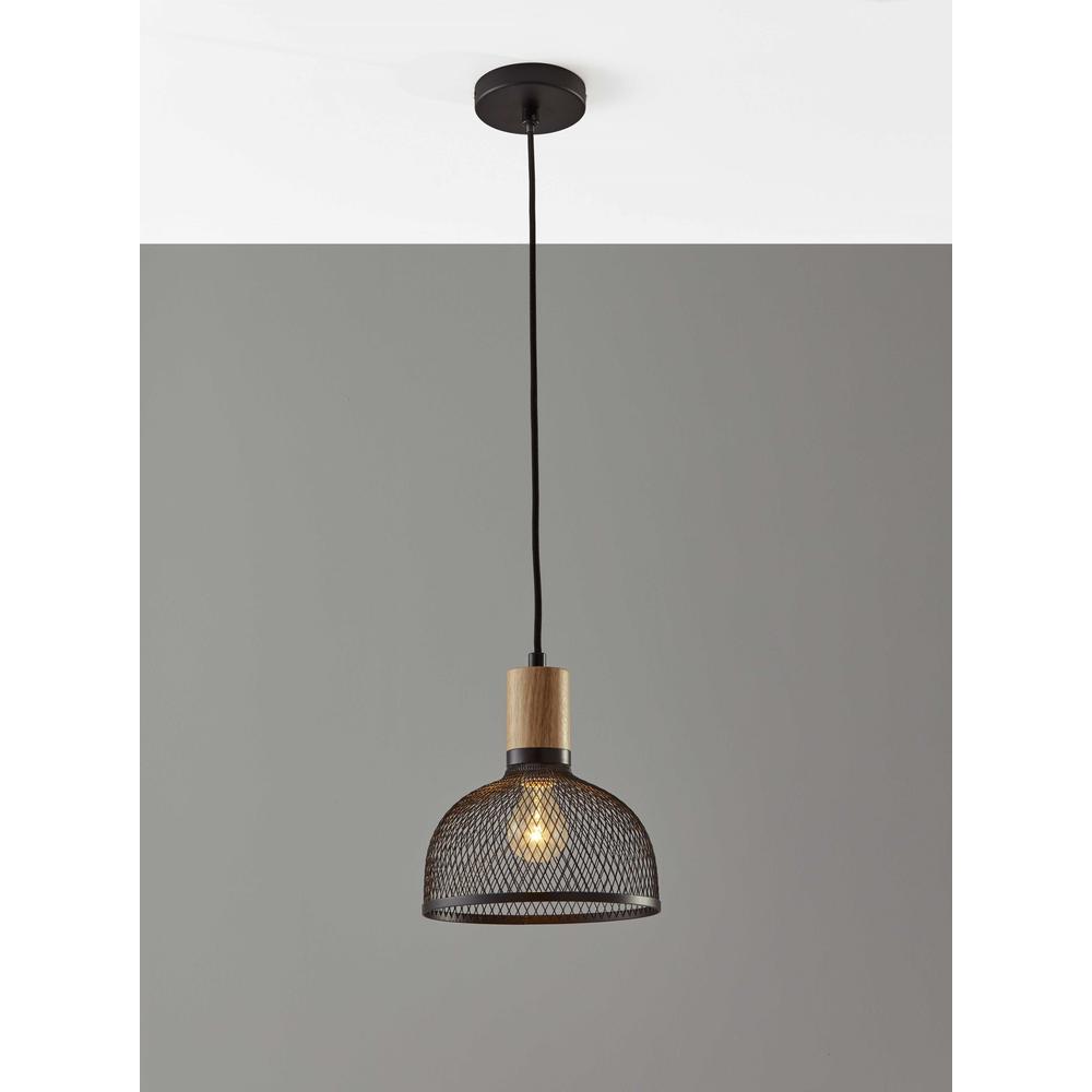 Caged Black Metal Small Ceiling Pendant - 372793. Picture 1