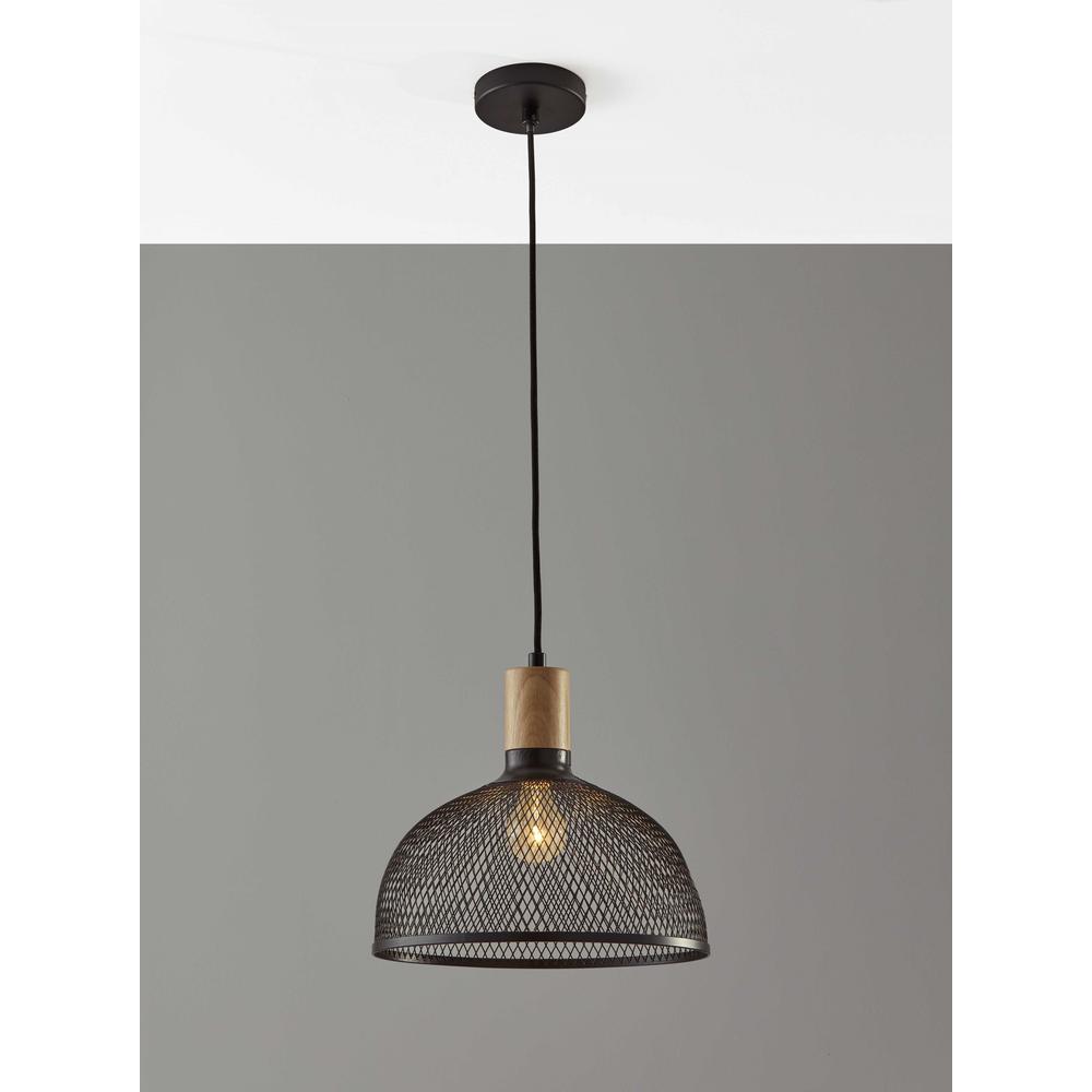 Caged Black Metal Large Ceiling Pendant - 372794. Picture 1