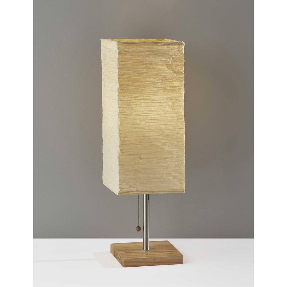 Wildside Paper Shade with Natural Wood Table Lamp - 372819. Picture 1