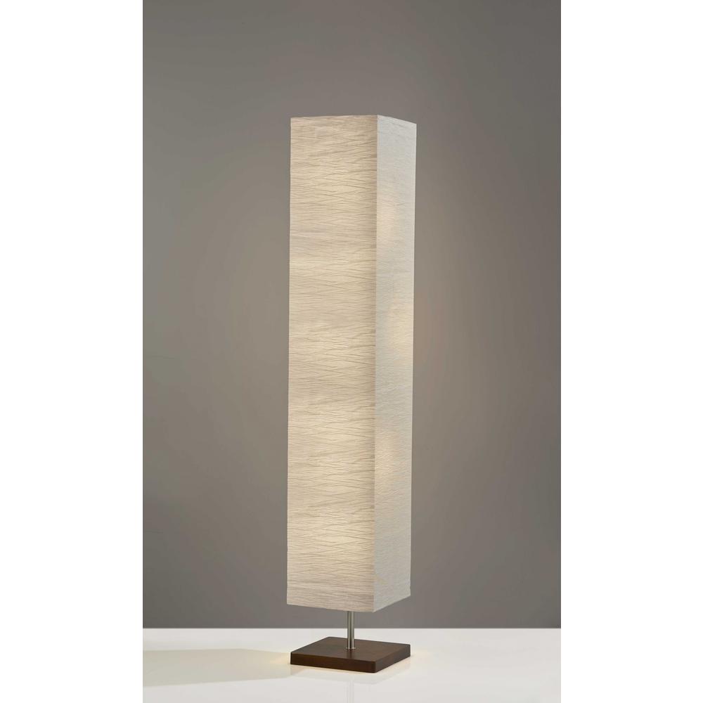Wildside Paper Shade Floor Lamp with Walnut Wood Base. Picture 1