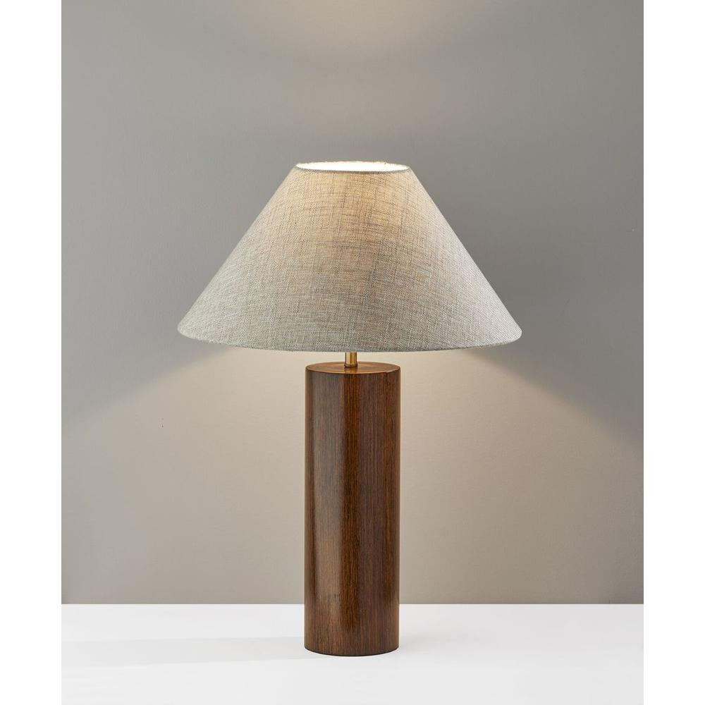 Canopy Walnut Wood Block Table Lamp - 372833. Picture 3