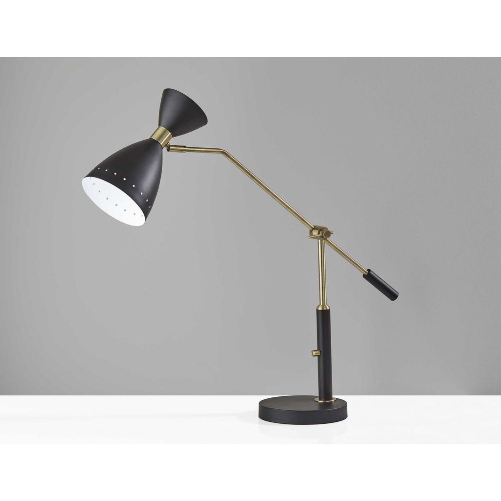 Brass Cinch Black Metal Adjustable Desk Lamp - 372896. Picture 1