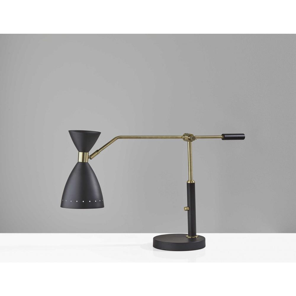 Brass Cinch Black Metal Adjustable Desk Lamp - 372896. Picture 5