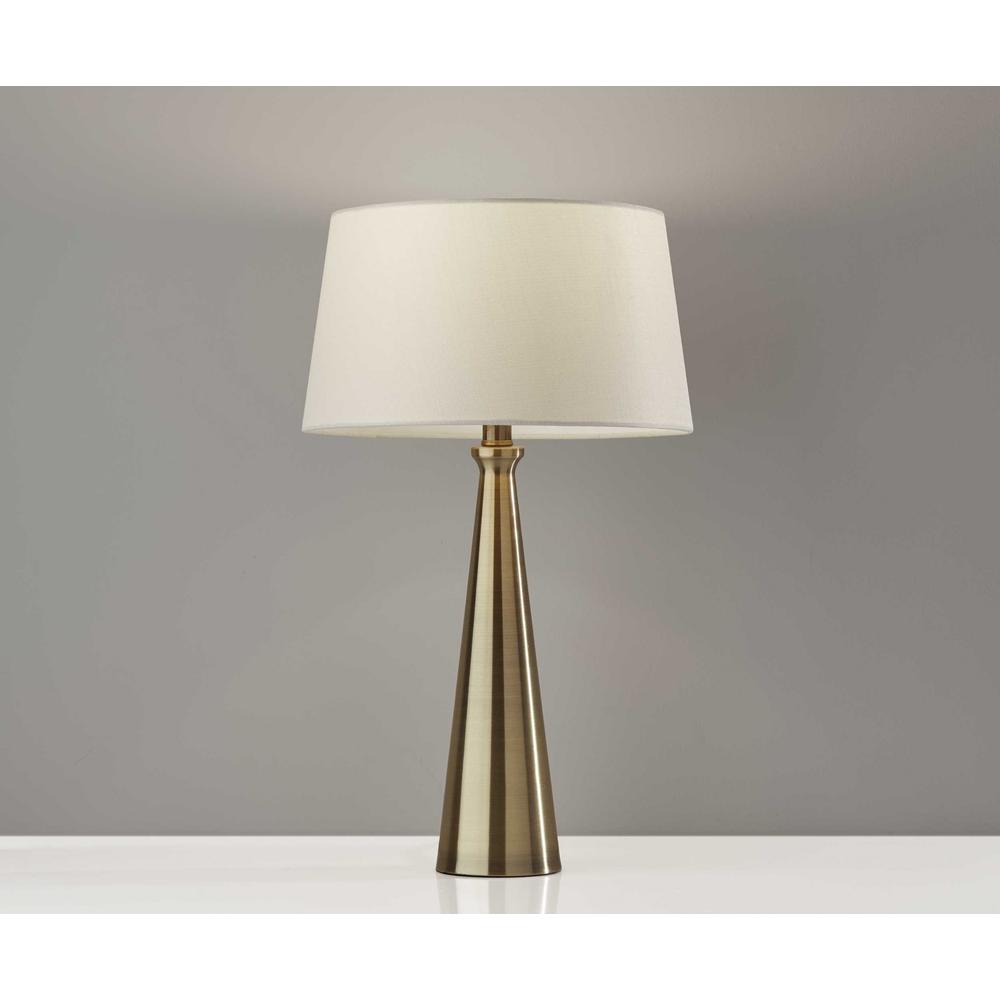 Set of 2 Contemporary Tapered Brass Metal Table Lamps - 372909. Picture 1
