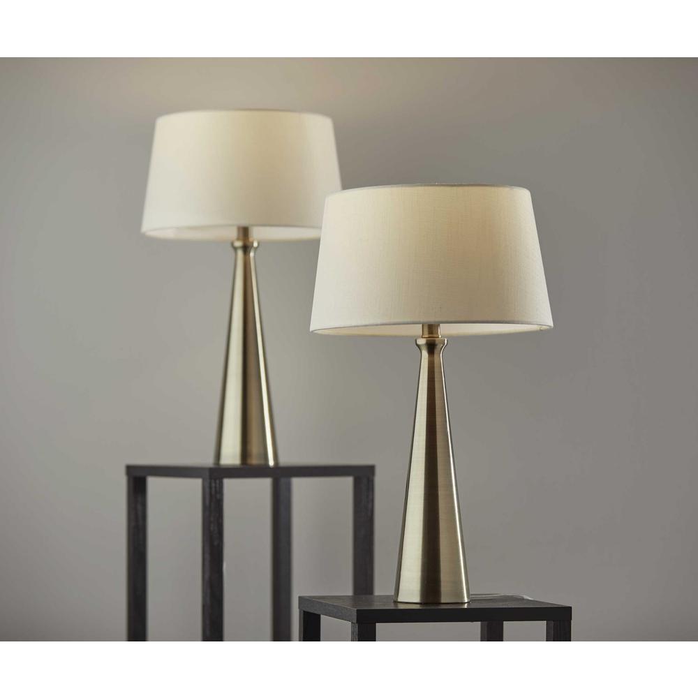 Set of 2 Contemporary Tapered Brass Metal Table Lamps - 372909. Picture 3