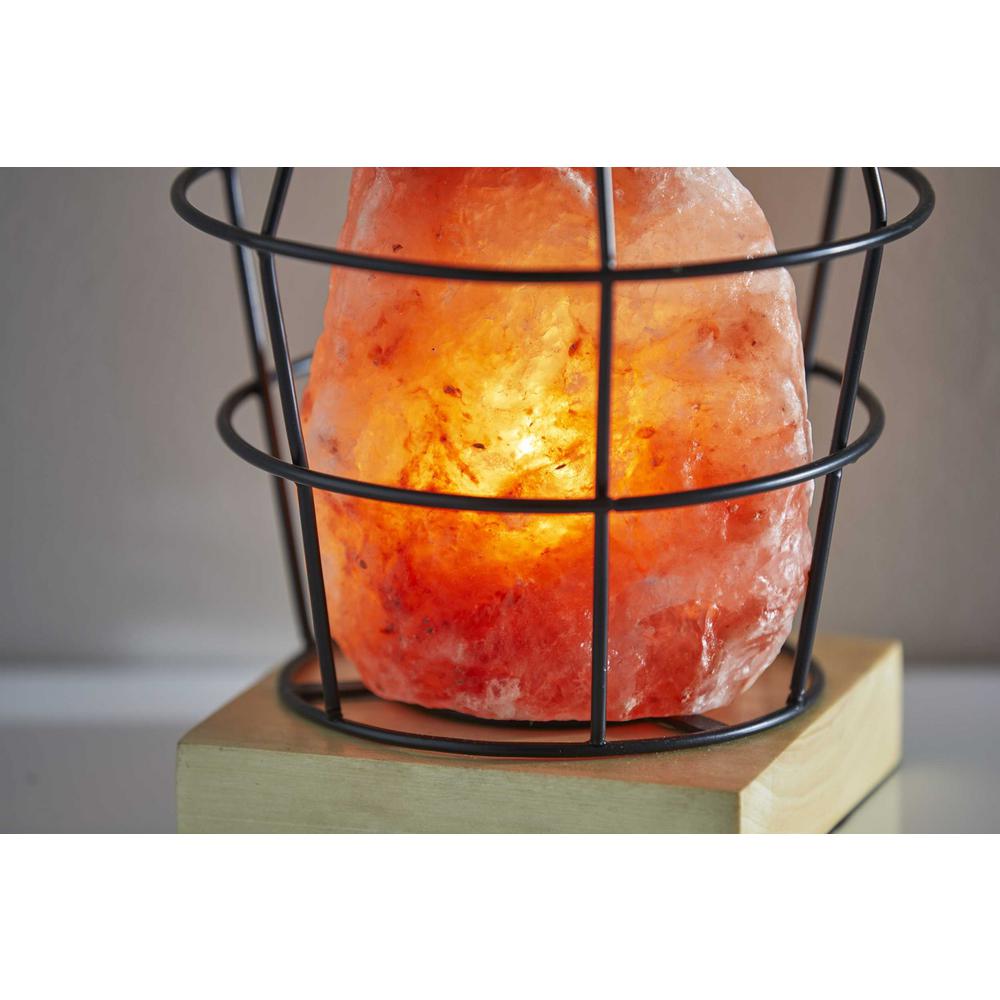 Himalayan Salt Table Lamp With Black Wire Basket - 372915. Picture 2