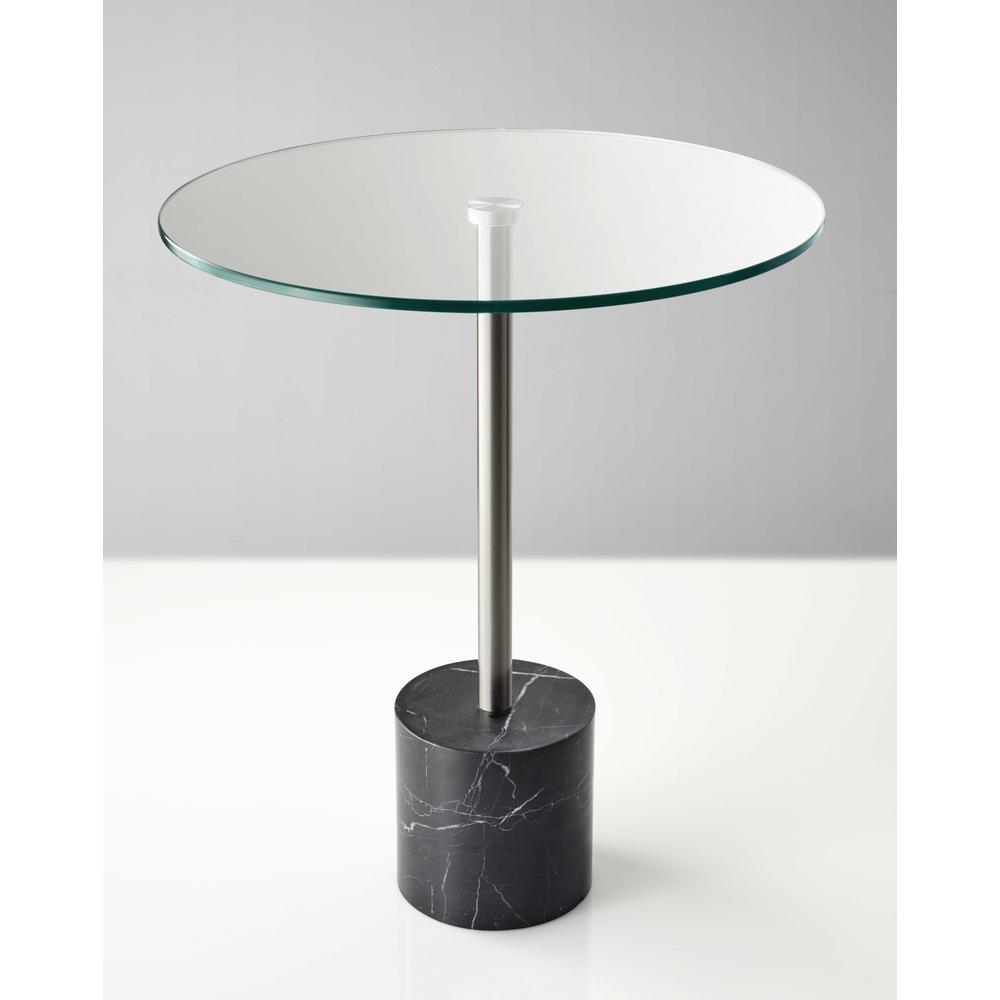 Brushed Steel End Table. Picture 1