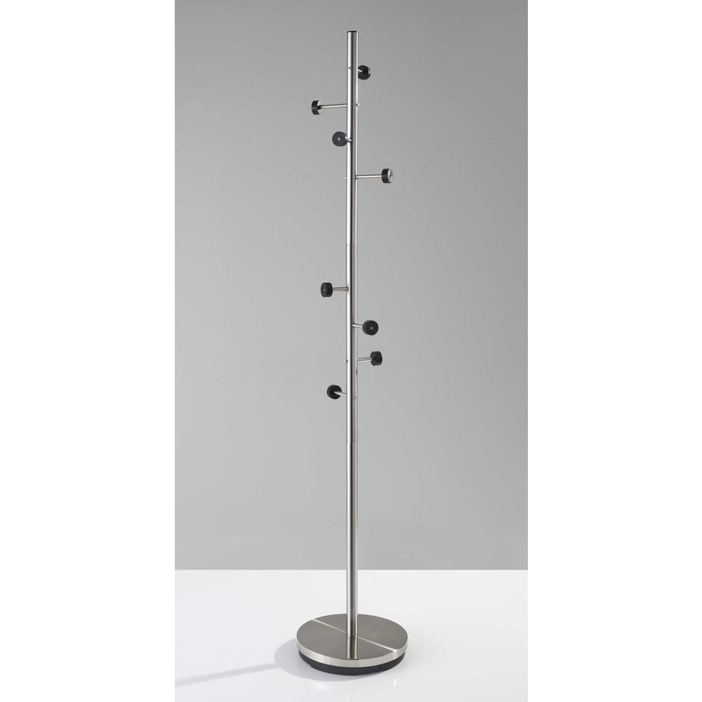12" X 67.5" Brushed Steel Brushed Steel Coat Rack - 372942. Picture 1