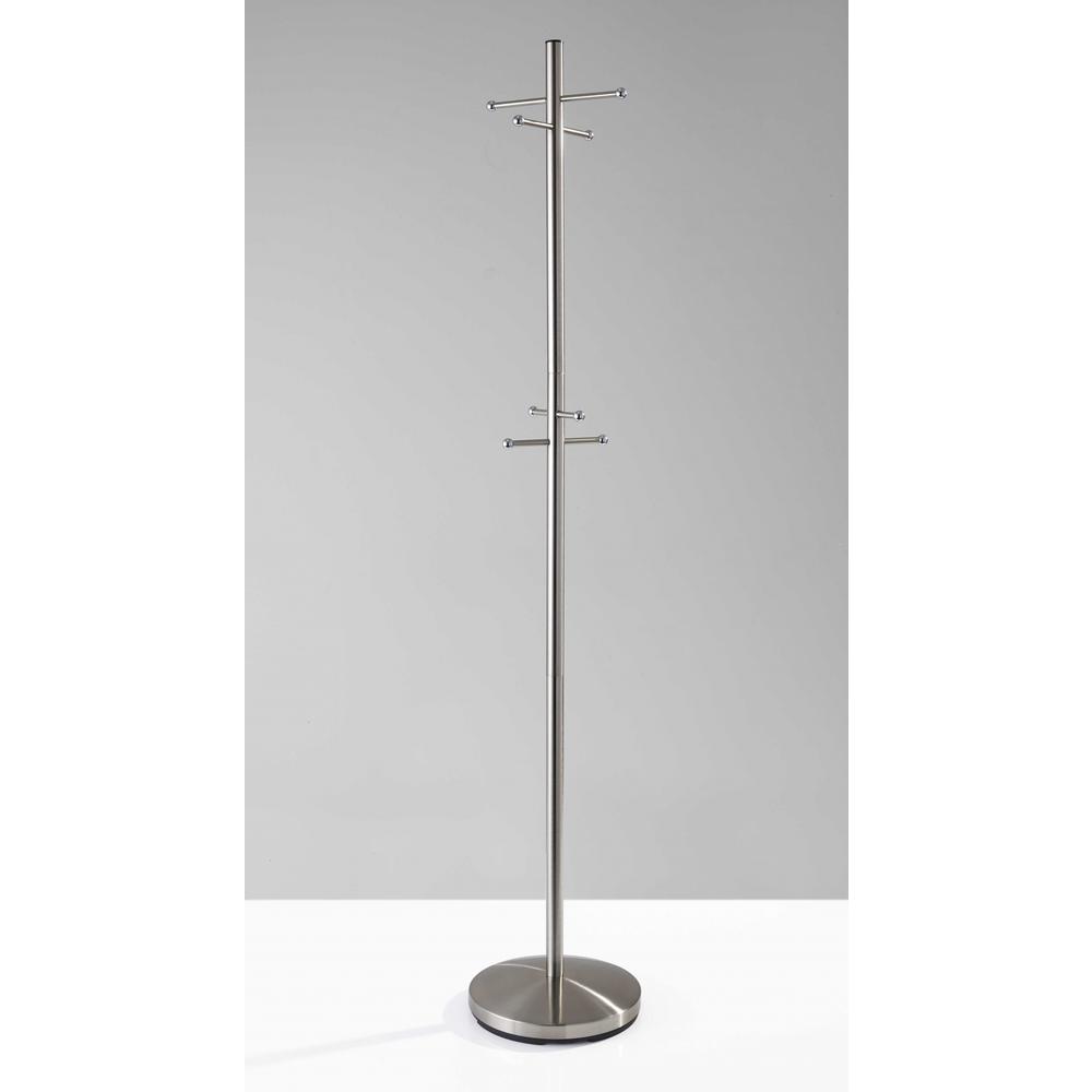 13" X 67" Brushed Steel Brushed Steel Coat Rack - 372947. Picture 1