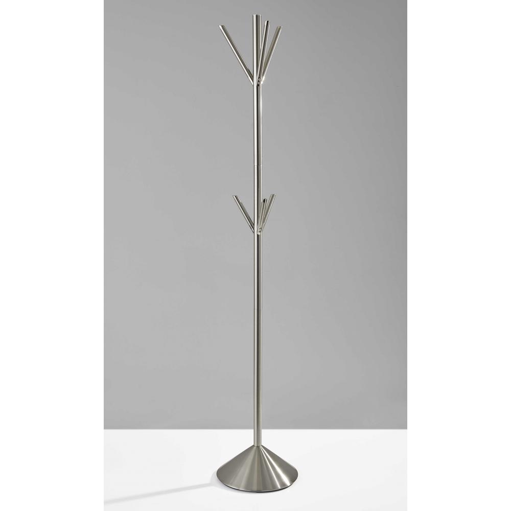 12" X 68" Brushed Steel Brushed steel pyramid Coat Rack - 372948. Picture 1