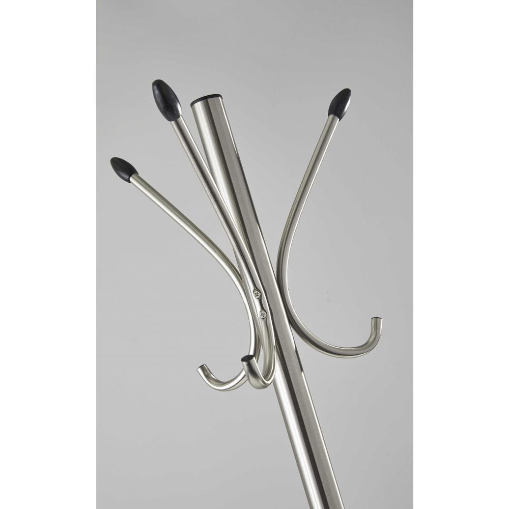 13" X 68" Brushed Steel Brushed Steel Stand  Coat Rack - 372949. Picture 2