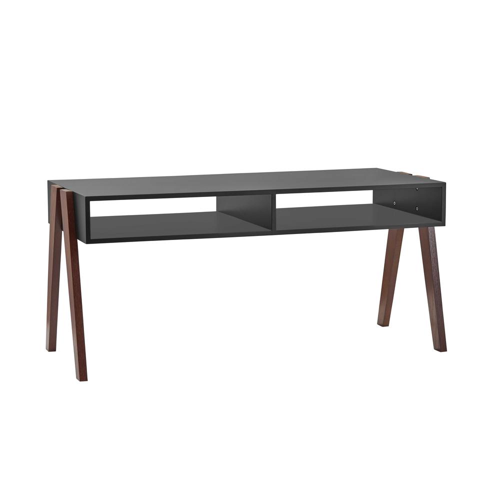 Modern Retro Black and Walnut Finish Coffee Table. Picture 1